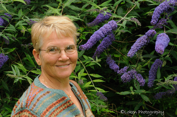 Sally with Butterfly bush