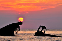 Sunset Beach and the wreckage of the USS Atlantus.  Cape May, NJ