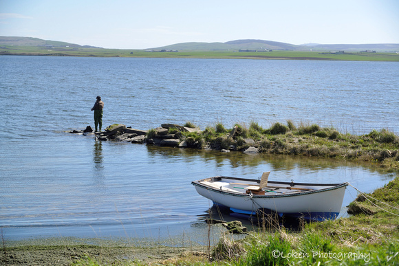 Fishing near the Ring of Brodgar, Orkney Islands, Scotland